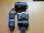 80-200 Pentax Me Super Camera Lens Sunpak 333 Flash 2x Converter