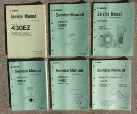 540ez Canon 430ez 220ex 380ex 480eg 6 Vintage Speedlite Original Service Manuals