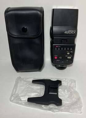 4590a009aa Canon Speedlite 420ex Shoe Mount Flash With Case And Stand For Camera