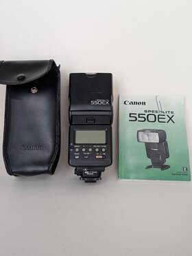 550ex Canon 550x Speedlite Flash Tested Working Case And Manual Included