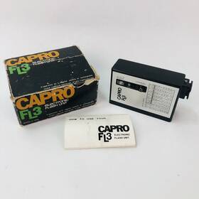 453245 Capro Vtg Fl3 Electronic Manual Flash Unit Hot Shoe With Box Japan Nos Untested