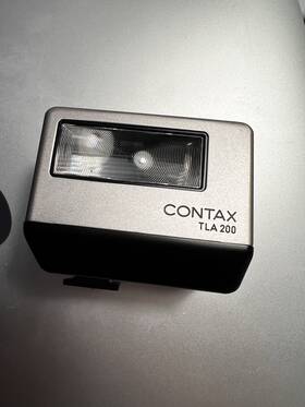 9021486 Contax Tested Top Mint Tla 200 Silver Shoe Mount Flash For G1 G2 Japan