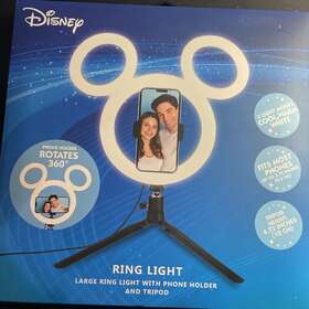 Disney 842700179354 Mickey Mouse 12 Inch Led Ring Light Tripod Phone Holder For Tik Tok - New