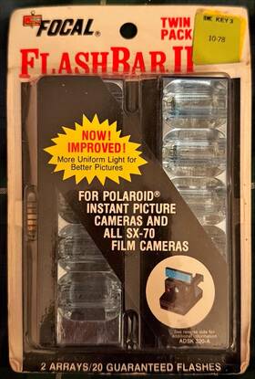 Sx-70 Focal 320-a K-mart Flashbar Ii For Polaroid 2-pk 20 Total Flashes Parts Only