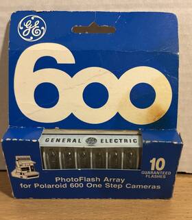 Ge 043168990851 Vintage Flash Bar 600 For Polaroid Cameras 1-bar 10-flashes New Nos