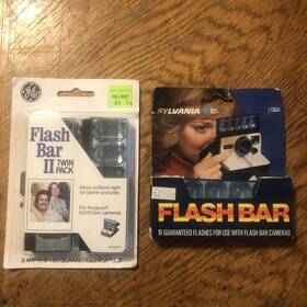 Sx70 Ge Lot Of 2 Vintage New Sealed Flash Bar For One Step And Polaroids Brand