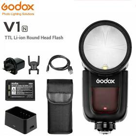 5477 Godox Us V1 Flash Speedlight V1-n Ttl Hss Round Head Camera Speedlite For Nikon