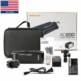 Ad200 Godox 5858 2.4g Ttl 1/8000s Hss 2900mah Double Head Pocket Flash Speedlite Us