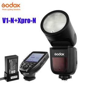 Godox 619490273995 V1-n Ttl Hss 1/8000s Round Head Camera Flash Xpro-n Trigger For Nikon Kit