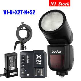 X2t-n Godox 619490274053 Us V1-n Ttl Hss Camera Flash S2 Bracket Trigger For Nikon D750 D810