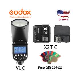 Godox 764823627683 Us V1c 2.4g Flash Ttl Hss Round Head For Canon Camera X2t Trigger Freegift