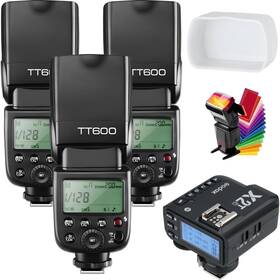 Gdsb-tt600x3-0419 Godox 3pcs Tt600 Speed Sync 2.4g Gn60 Camera Flash Speedlite Kit 3x Diffuers
