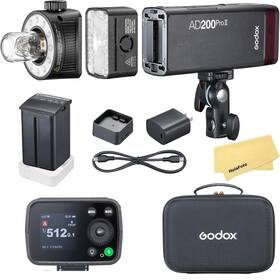 Ms-gd-00005 Godox Ad200 Pro Ii 2.4g Pocket Flash Strobe 500 Full Power Flashes 0.01-1.8s Recycl