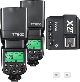 Tt600-hq-x2t-s-mx Godox 2pcs Tt600 Gn60 Camera Flash Speedlite Hss 1/8000s Master Slave Off Speedligh