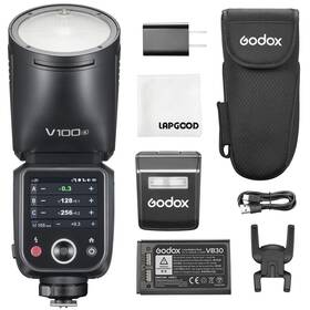 V100s01 Godox V100 S 100ws Round Head Touch Screen Ttl Flash With 2.4g Wireless X System B