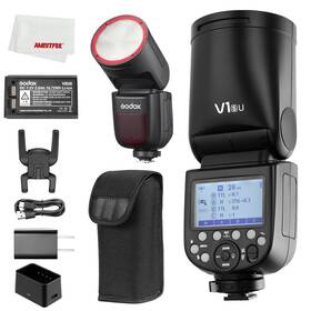 V1s-100-fba Godox V1 V1s S V1-s Sony Flash 76ws 2.4g Ttl Round Head Speedlight 1.5