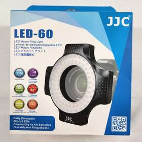 Led-60 Jjc Led60 Macro Ring Light With 49 52 55 58 62 & 67mm Camera Adapter Rings New