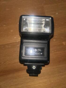 15401290 Konica Minolta Auto Flash 220x Tilt Head Shoe Mount Tested And Works