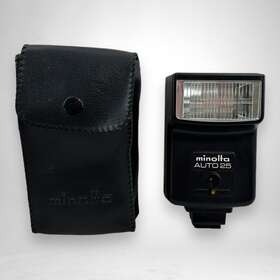 Auto25 Konica Minolta Auto 25 Flash With Soft Case Camera Photography Lighting Accessory
