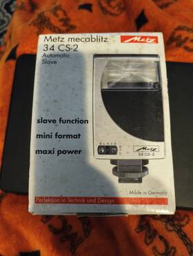 343n Metz Mecablitz Flash 34 Cs-2 Automatic Slave In Original Box With Manual