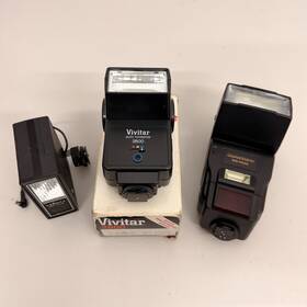 Qtb-9500b Mixed Brands Yashica Vivitar Quantaray Vintage Camera Flash Lot Pro-50 Dx 2800
