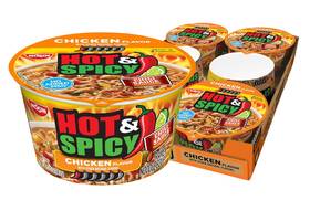 Nissin 070662196618 Hot And Spicy Ramen Noodle Soup Chicken 3.32 Ounce Pack Of 6