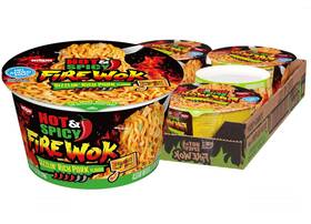 Nissin 705353114083 Hot And Spicy Fire Wok Sizzlinft Rich Pork 4.37 Ounce Pack Of 6