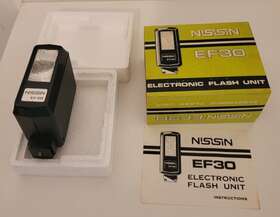 Ef30 Nissin Vintage Electronic Flash Unit - In Original Box With Manual-untested