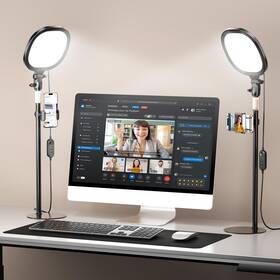 Pqrqp 717097955655 2 Packs Ring Light With Stand Adjustable Desktop Lamp Phone Mount Cri