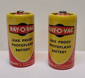 11olp Ray-o-vac Two Vintage Photo Flash C Batteries #11olp