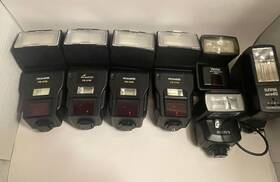 Hvl-1000 Sony Untested 7x Digital /film Camera Flash Lot / Bundle -for Parts Repair- As Is