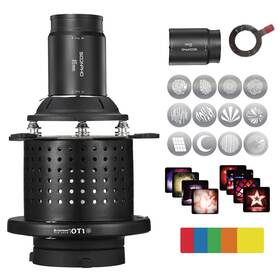 Soonpho 744173507392 Conical Optical Snoot Bowens Mount With 85mm Lens 12 Gobos 5 Color A