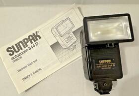 344d Sunpak 334d Autozoom Thyristor Works Shoe Mount Flash