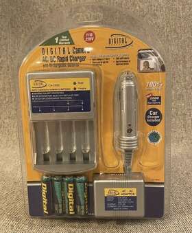 Ch-3950 Sunpak Digital Camera Ac/dc Rapid Charger New Concepts Includes 4 Nickel Aa