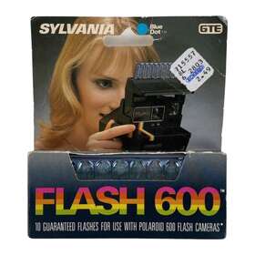 Sylvania Flash600 Vintage Blue Dot Flash 600 Bar For Polaroid Amigo Camera 10 Flashes