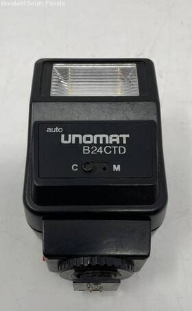 B24ctd Unomat Black Auto Zoom Lens Shoe Mount Lightning Camera Flash Not Tested