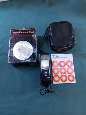 233653 Vivitar Model 253 Automatic Thyristor Electronic Flash Orig Box W Manual And Cover