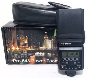 Vivitar 681066744437 Vtg Pro 648 Power Zoom Flash Dslr Shoe Af Mount Tested Cib