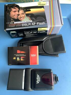 Df-383-pen Vivitar Power Zoom Dslr Af Flash For Pentax Cameras Includes Box