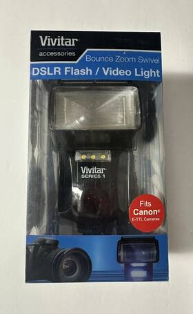 Df-7000-can Vivitar Dslr Flash Video Light Series 1 Fits Canon E-ttl Cameras Black New