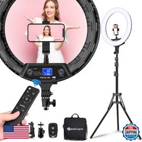 Yesker B087bwt49j Ring Light 18 Wireless Remote Lcd Screen Tripod Stand 65w Led Ringlight
