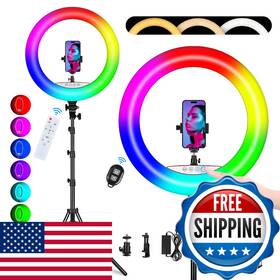 Yesker B0b5kw3zgj Ring Light Tripod Stand And Phone Holder 18 Inch Rgb Ringlight 25