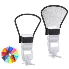 Reflector-23 Youtin Flash Diffuser For Speedlight 2-pack Silver/white 2-sides Bend Bounce Camera