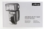 User Manual Metz Mecablitz 58 AF-2 Digital AF2 Instruction For Canon. Fixed Price $24.06.