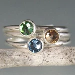 Blue Topaz ,peridot,citrine 925 Sterling Silver Ring Wedding Mother Gift F-175. Fixed Price $12.62.