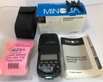 Minolta Program Flash 5600HS(D) Near Mint Tested Complete Box + Sto-fen Om-mz. Fixed Price $175.00.