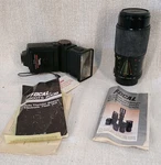 Focal Camera Lens 70-120MM F/4.0-5.6 Macro And M500TS-ZOOM Flash Unit. Fixed Price $24.99.