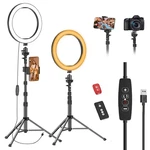 Emart 10 Ring Light 55 Extendable Tripod Stands Phone Holder Dimmable Led. Fixed Price $40.94.