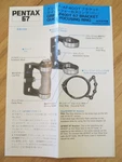 Pentax 67 6X7 Instruction Manual Booklet GRIP/AF400T Bracket Quick Focusing Ring. Fixed Price $29.99.