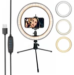 10" Led Ring Light With Phone Holder&tripod Stand Kit Studio Video Beauty Selfie. Fixed Price $21.99.